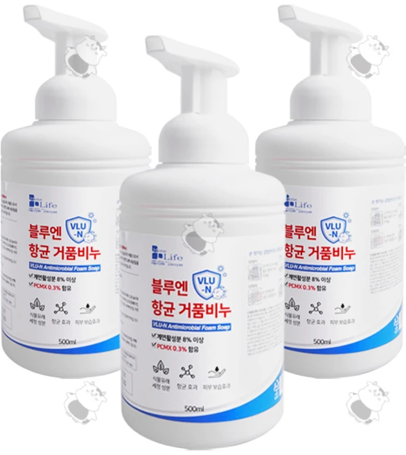 블루엔 항균 거품비누 500ml 3개 /핸드워시/포밍 - 쿠팡