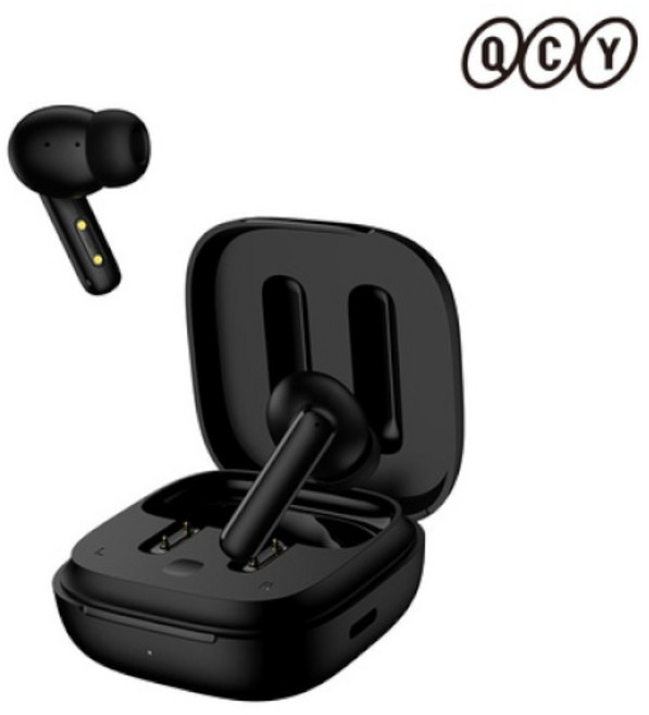 (QCY) (블루투스 이어폰) 노이즈 캔슬링 블루투스 이어폰 T13 ANC APP (블랙)