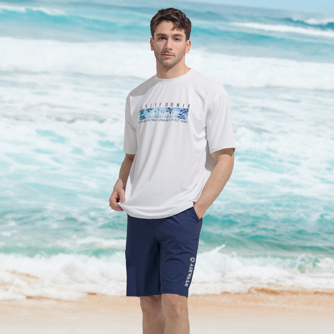 에어워크서프 남성래쉬가드세트 2피스 반팔티+보드숏 YAWe5075+LAWe0912