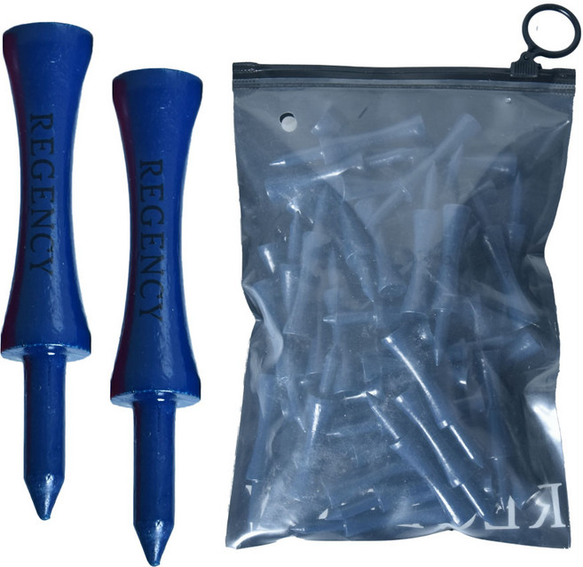 리젠시 높이조절 골프티꽂이 대나무 우드티, 네이비, 30개