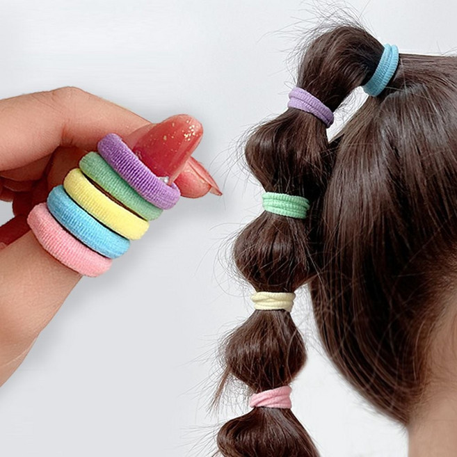심플 머리끈 통통 헤어끈 무매듭 도넛링 100P (특가)_ 20276555EA