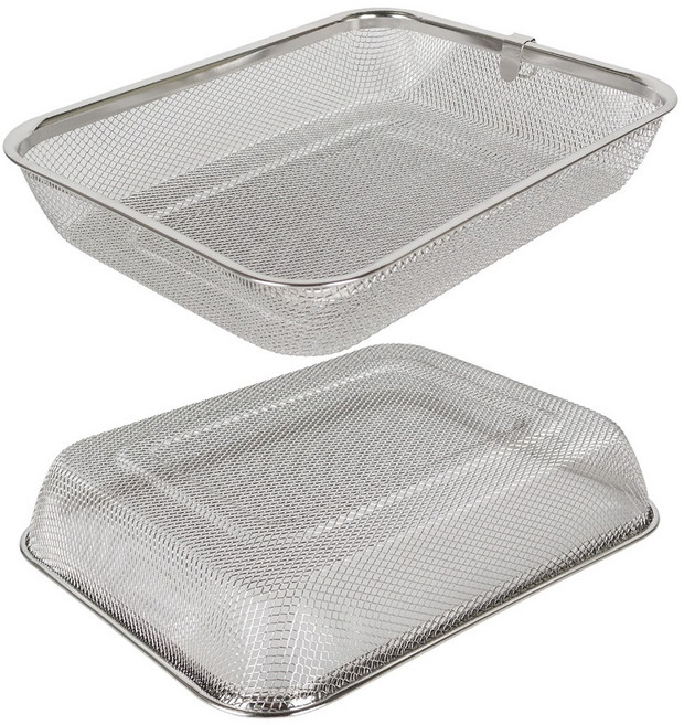 스텐 사각 채반 바구니 야채 채망 튀김소쿠리, 스텐 사각바구니-대, 1개