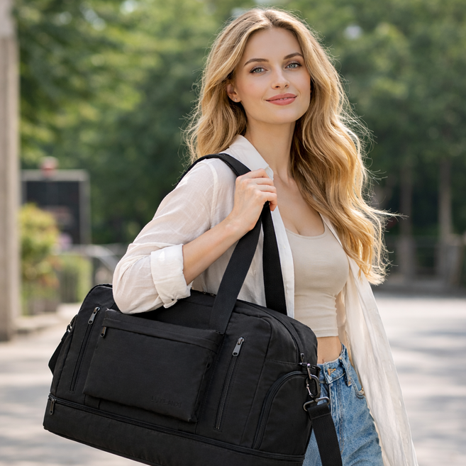 해피알람 확장형 보스턴백 캐리어 결합 여행 스포츠가방