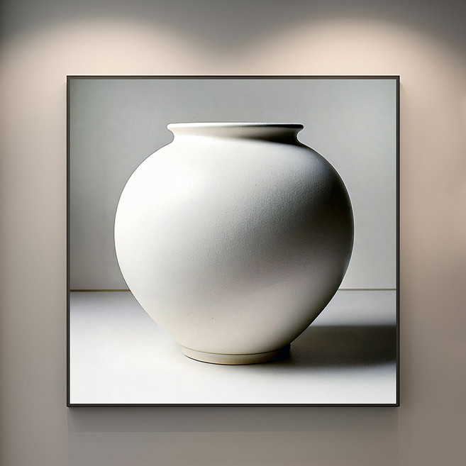 돈 들어오는 그림 달항아리 그림 액자 한국 전통 풍수 인테리어 캔버스 거실 집들이 선물용 동양화 모던 액자, 1.심플블랙, 6. 고요한 복의 그릇 (무광 매트 달항아리)