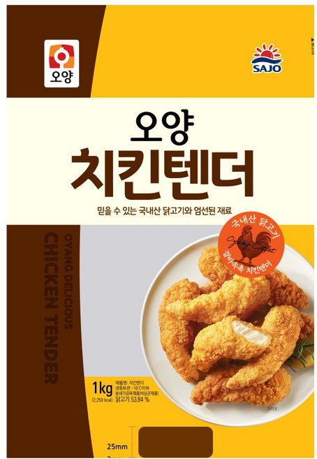 제이케이푸드 사조 오양 치킨텐더 1kg 사조 순살치킨 간식, 1개