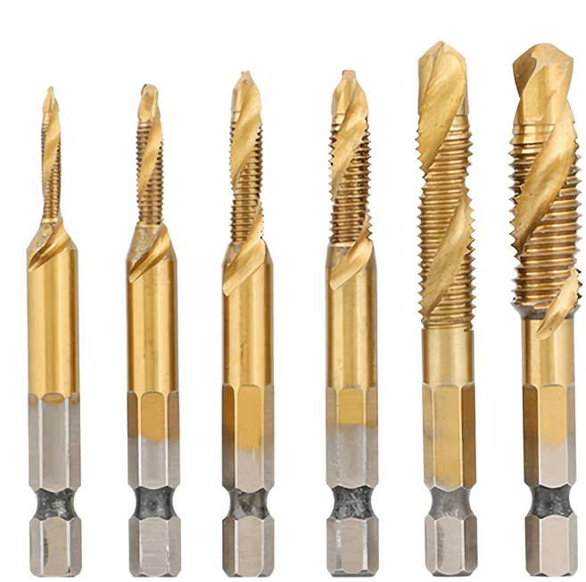철 스테인레스 탭핑비트 드리비트 탭기리 나사탭 일반드릴 임팩 겸용 비트 6종세트 M3 + M4 + M5 + M6 + M8 + M10, 1세트