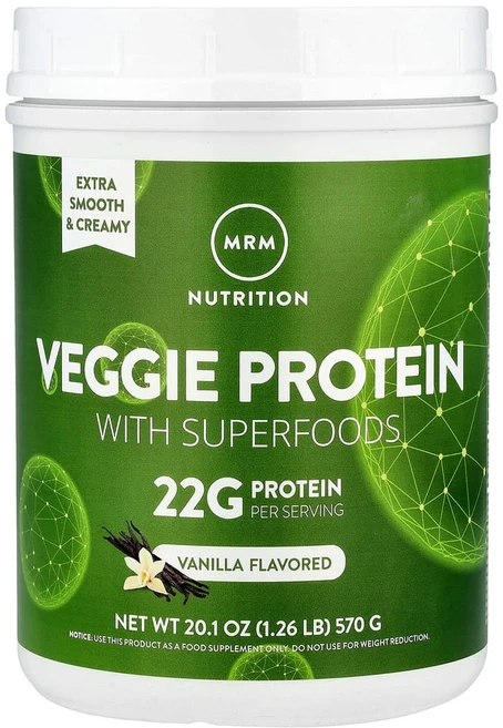 MRM뉴트리션 베지 프로틴 슈퍼푸드 Veggie Protein 분말 단백질 바닐라 570g, 1개 - 쿠팡