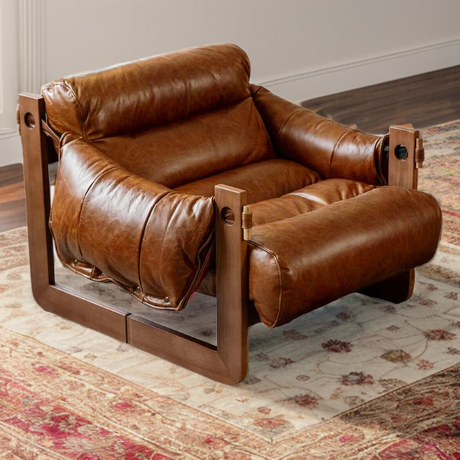 리빙바이어 프렌치 1인용 쇼파 소파 클래식 엔틱 스툴 커피 독서 인테리어 레트로 거실 복고 팔걸이 튼튼한 미드센추리, 브라운