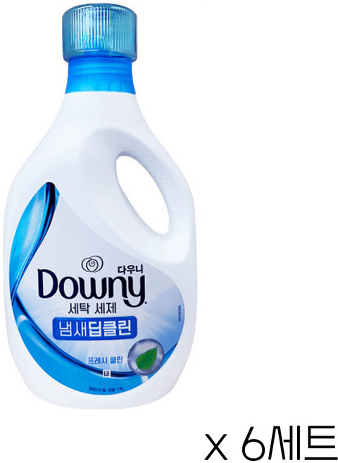 다우니 냄새 딥클린 프레시 클린 세탁세제 본품, 1.9L, 1개입, 6개