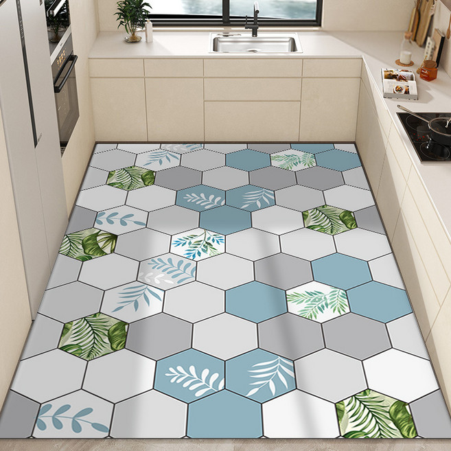 대형 주방매트 미끄럼방지매트 북유럽스타일 바닥매트 현관 신발장 매트 커팅 가능 매트, 파란색, 1개