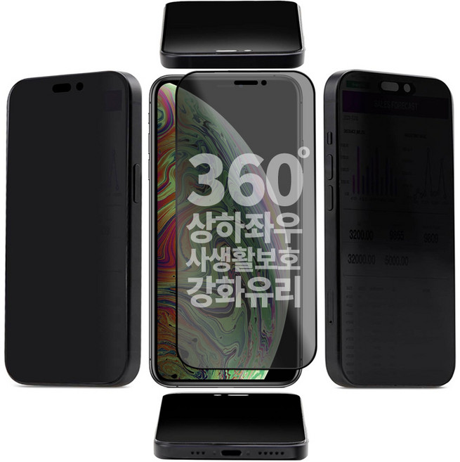 넥스트모바일 아이폰 XR 360도 전방향 사생활보호 풀커버 강화유리 액정보호필름, 1개