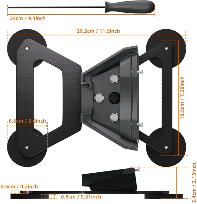 스타링크 미니 마운트 자석식 차량 지붕 RV 보트 해양 평면 헤비 듀티 알루미늄 합금, 01 Starlink Mini Mount