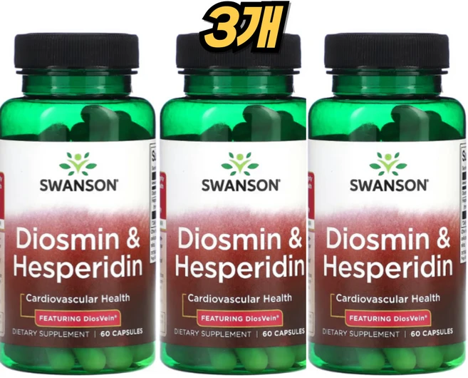 스완슨 디오스베인 디오스민 헤스페리딘 캡슐, 3개, 60정 - 쿠팡