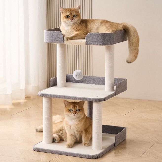 에스엘씨펫 고양이 3단 플랫폼 중형 캣타워, 1개, 1개