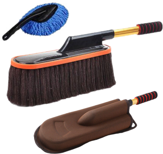 리빙앤웰빙 길이조절 차량용 먼지털이개 + 전용케이스 + 소형브러쉬, 1세트