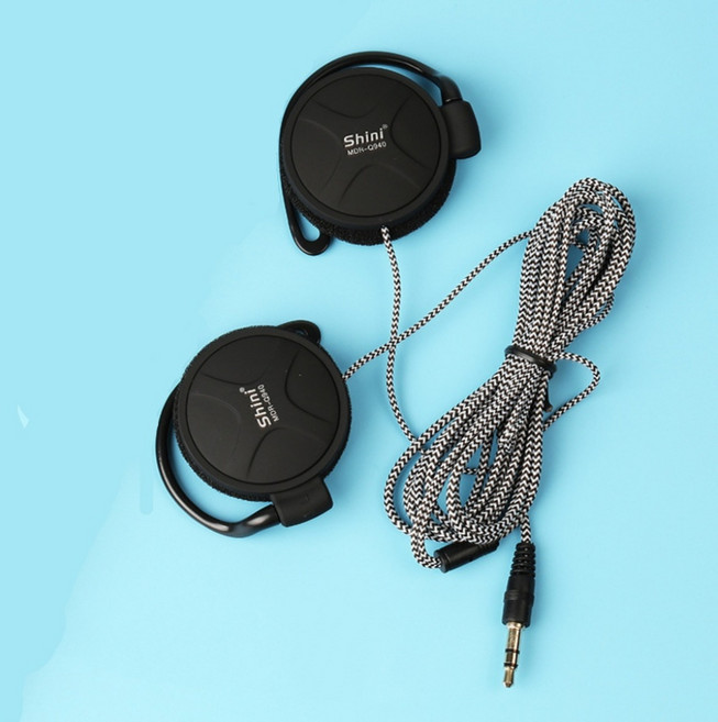 런닝머신 오픈에어 유선 이어폰 헤드폰 AUX타입 귀걸이형 가벼운 스파크제로 2m 선이 긴 이어폰 스펀지 스폰지 전기리스 달리기 런닝 러너 헬스장 피트니스 다이어트 MDR-Q940, 블랙