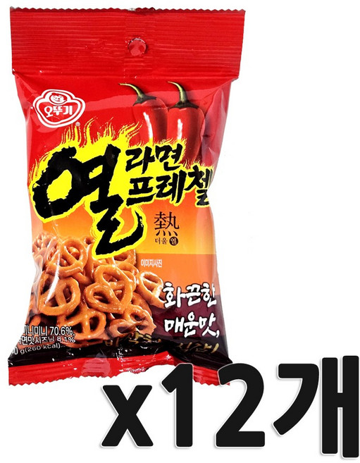 오뚜기 열라면 프레첼, 12개, 50g