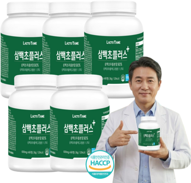 국내산 삼백초 추출말 고함량 해썹 식약처인증 정제 공법 간편섭취, 5개, 60정