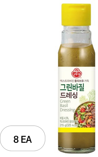오뚜기 그린바질 드레싱, 215g, 8개