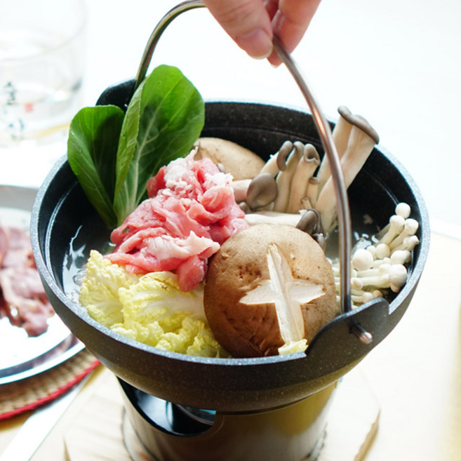 1인 미니 전골 샤브냄비 3종 세트(몸체+뚜껑+찜판), 1개