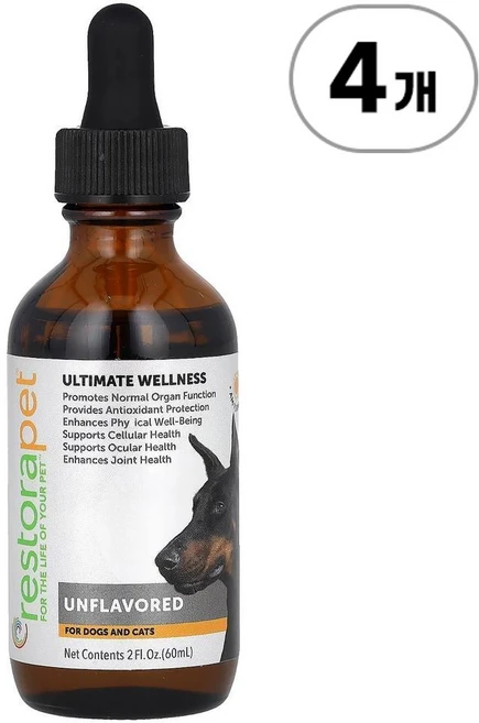 리스토라펫 얼티밋 웰니스 언플레이버 RestoraPet Ultimate Wellness For Dogs and Cats Unflavored 60ml, 4개 - 쿠팡