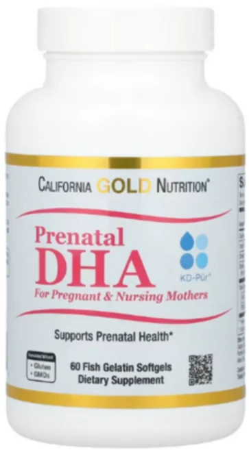 California Gold Nutrition 임신부와 수유 중인 산모용 프리나탈 DHA 오메가3 지방산 DHA EPA 콜린 피쉬 젤라틴 소프트젤 60정 CGN-01336, 1개 - 쿠팡