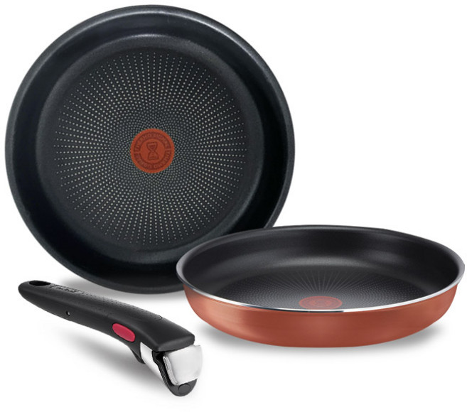 테팔 매직핸즈 엑스엘 포스 레드코랄 트라이미 3P 세트 (프라이팬 22cm + 프라이팬 26cm + 분리형 손잡이), 1개