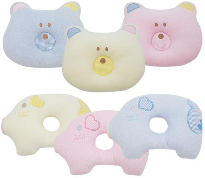 ZZP01 신생아 짱구베개 목쿠션 출산용품 낮잠베개, 베비베어 옐로우, 1개
