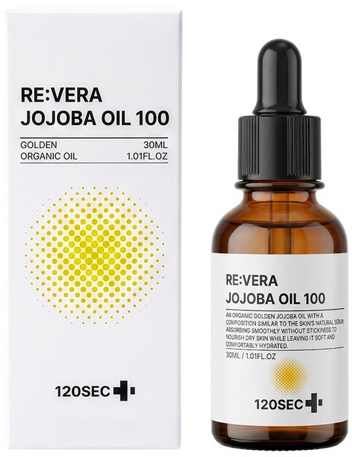120SEC 리베라 유기농 골든 호호바 오일 100 비정제 냉압착, 1개, 30ml