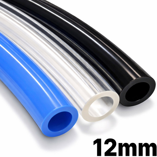 UDT뉴매틱 우레탄직관호스 흑색 1M 12mm x 8mm 우레탄튜브 에어호스 절단판매, 1개