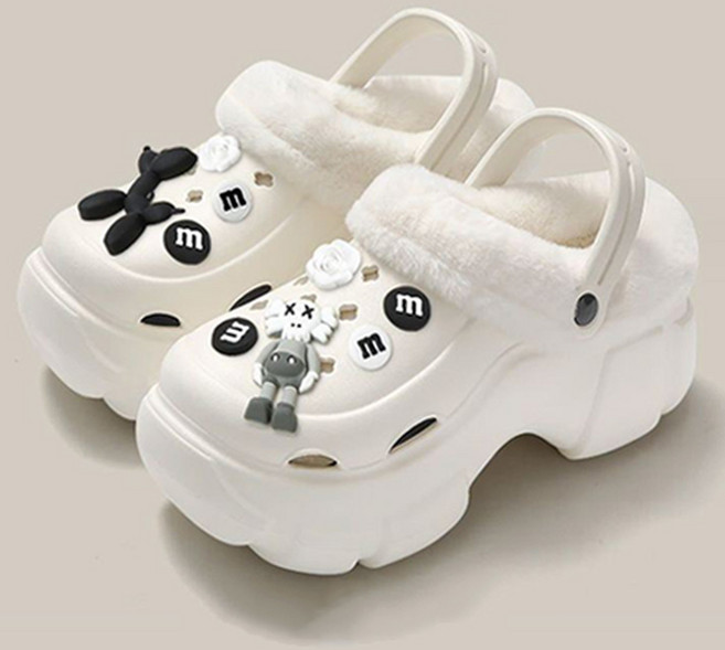 어글리 통굽 키높이 털슬리퍼 여성 겨울 슬리퍼