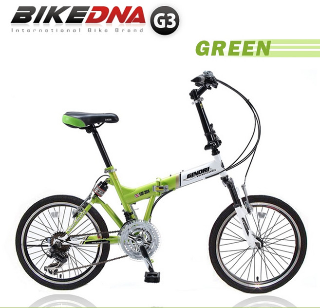 BIKEDNA G3 LITE 20吋24速 !越野前後避震款折疊自行車 融合登山車的OFROAD動力與小折車機動便利性, 綠色