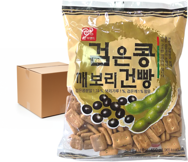참브랜드 검은콩 깨보리 건빵, 450g, 12