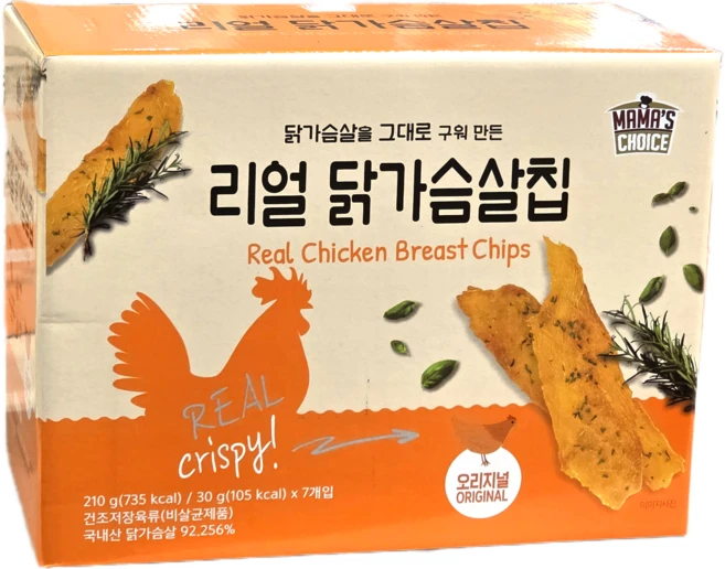 리얼 닭가슴살 30g칩 7개 간식 단백질 국산, 30g - 쿠팡