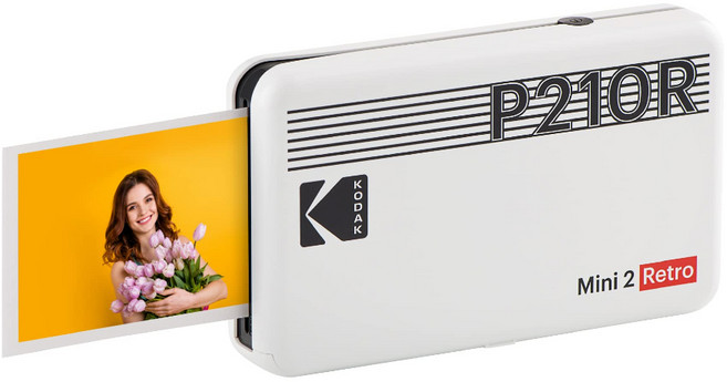 KODAK Mini 2 Retro P210R 相印機 照片列印機, 1個, P210R+8張底片 白色, 小