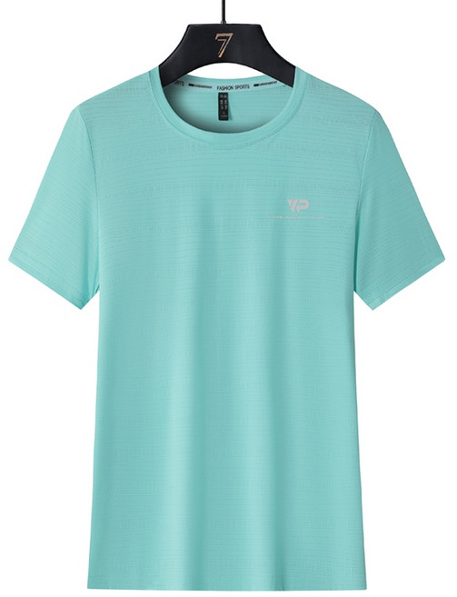 FASHION SPORTS 冰絲短袖 速乾透氣涼感衣 網眼彈力排汗衫 M-5XL 多色可選
