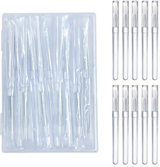 실리콘 립브러쉬 휴대용브러쉬, 10개, 반투명화이트