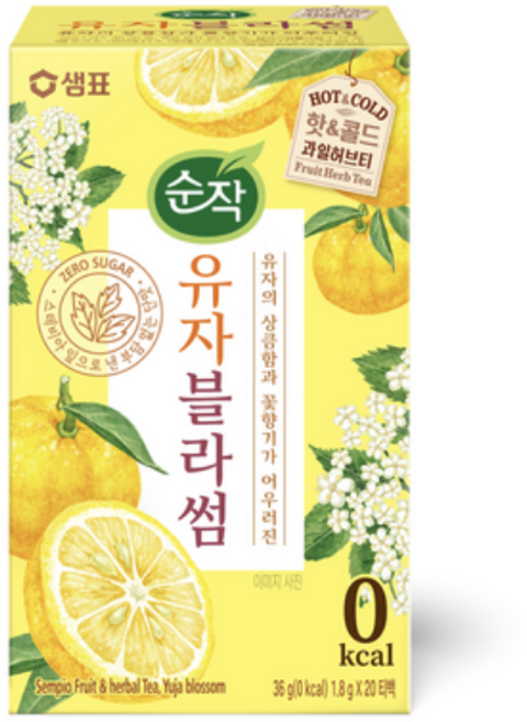 순작 유자블라썸 핫&콜드 과일허브티, 1.8g, 20개입, 4개