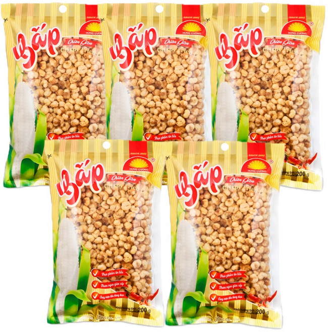 베트남 바삭 튀긴 옥수수 스낵 과자 Bap chien gion, 200g, 5개