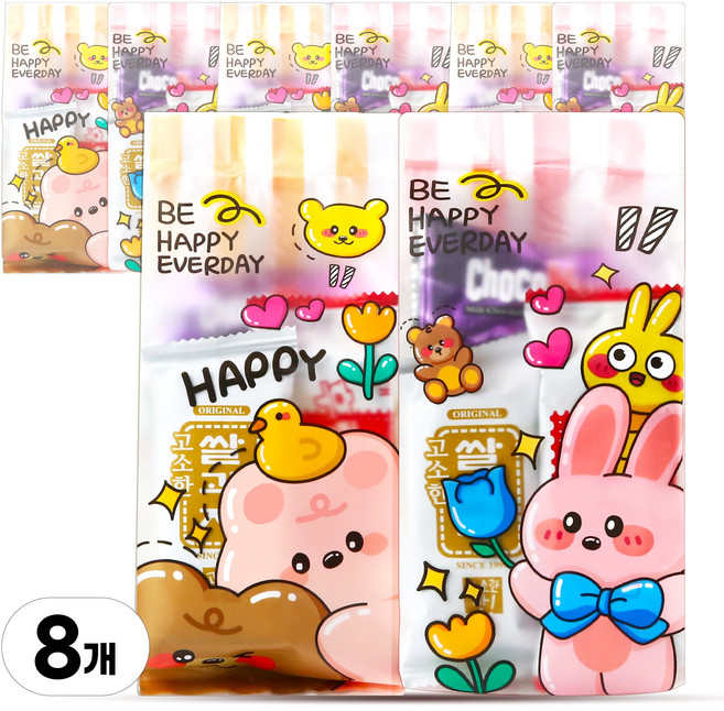 한봄 어린이집생일답례품 단체선물 어린이 간식선물세트 과자꾸러미, 8개, 7종