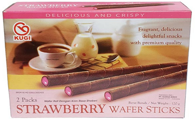 글로리아 쿠기 딸기맛 와퍼스틱 막대과자 120g, 2개