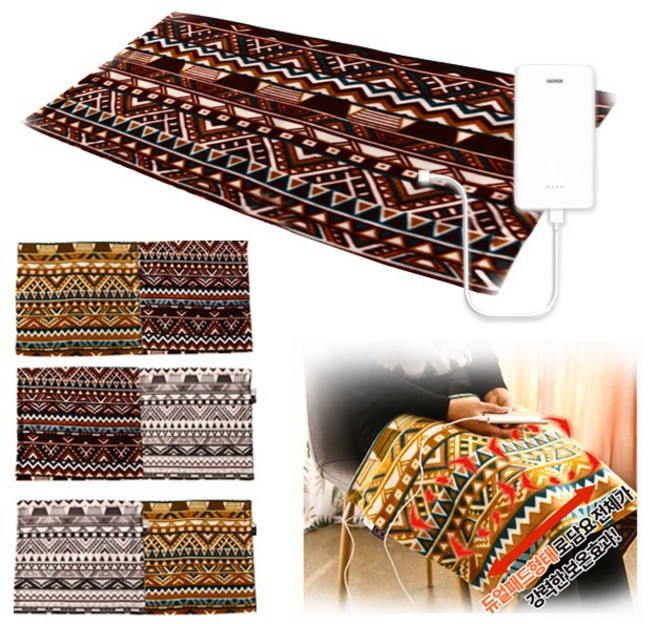 맘스품 발열 담요 USB 전기담요 휴대용 전기매트 캠핑 담요 차박 사무실 방석 무릎담요 전기방석 1인용 방석 온열 전기요 추천 [로코스9] 후기, USB무릎담요 (브라운+골드)