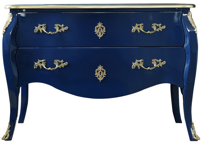 [유캐슬] 수입 엔틱 마호가니 원목 피에르 와이드 서랍장_착불배송, 코발트블루, 2개