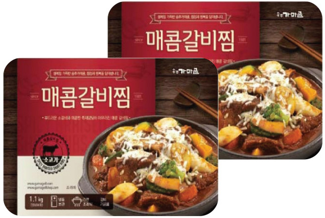 송추가마골 매콤갈비찜, 1.1kg 2팩, 1.1kg