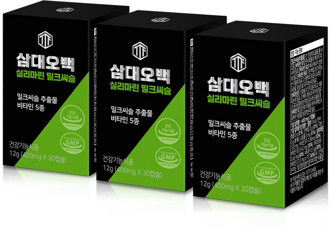 삼대오백 밀크씨슬 추출물 간영양제 간건강 기능저하 밀크시슬 실리마린 130mg, 3개, 30정