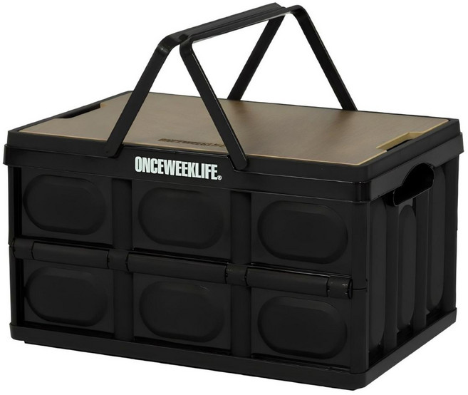 원스위크라이프 캠핑 손잡이 접이식 폴딩 박스, 블랙