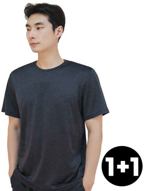 [2종세트] 마운틴벨리 남성 라운드 배색 릴렉스 티셔츠 MVT4267