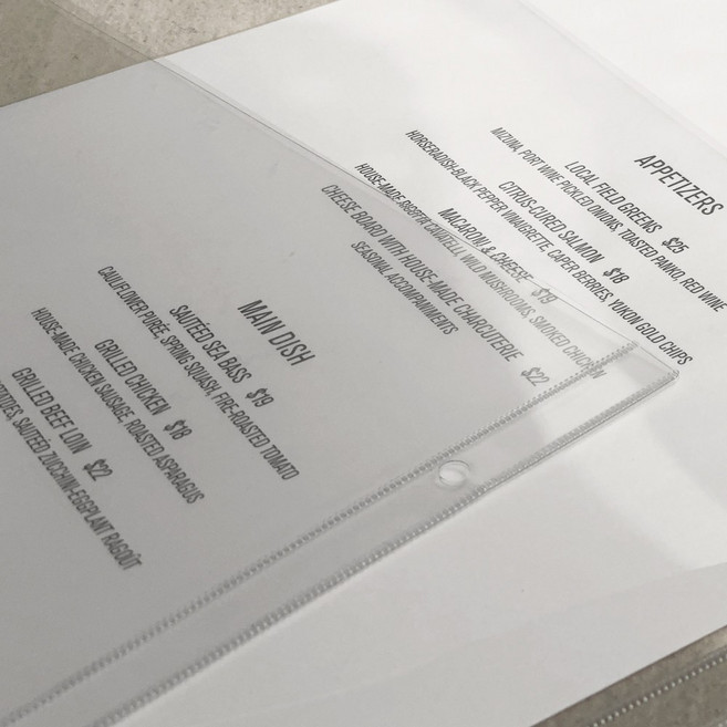 클립보드프로젝트랩 메뉴판속지 PET 포켓 메뉴케이스, A4