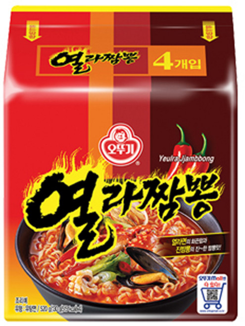 매운짬뽕 열라짬뽕 열라면과 진짬뽕의 콜라보 매운짬뽕라면 오뚜기(멀티), 16개