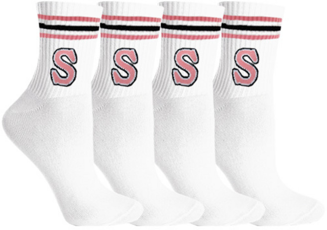 알파벳 패션 여성양말 4켤레 중목양말 발목양말 스포츠양말 요가 필라테스 헬스 탁구 골프 운동 에어로빅